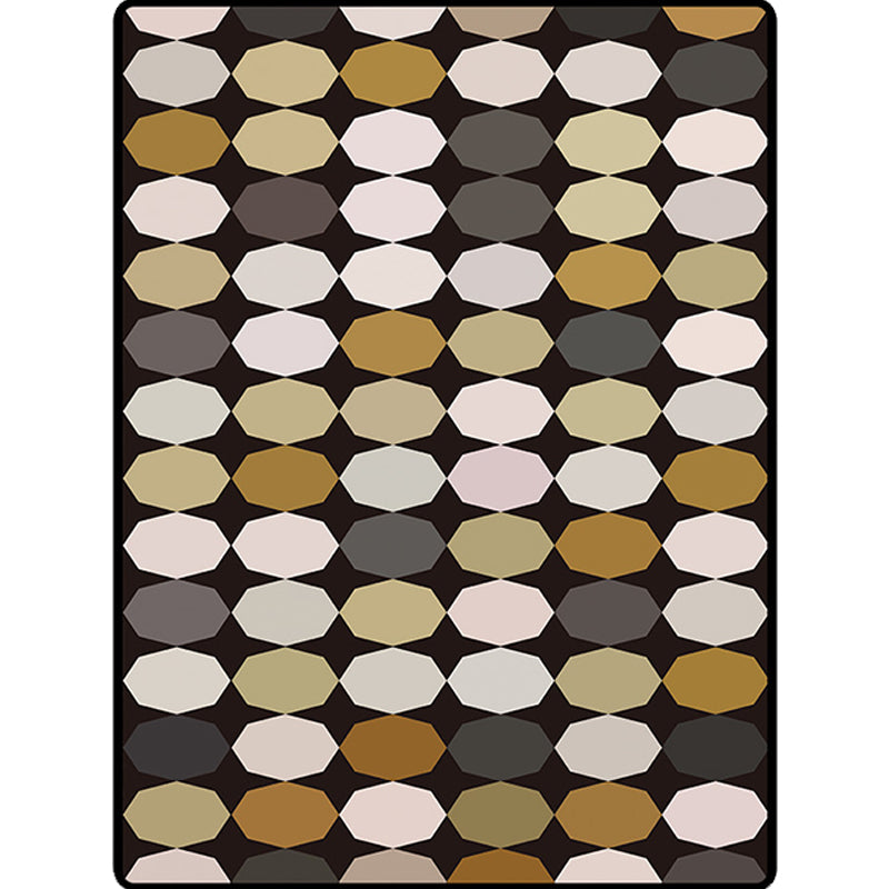 Black and Brown Bedroom Rug Modern Geometry Polygon Pattern Area Rug Polyester Machine Washable Carpet Clearhalo 'Area Rug' 'Modern' 'Rugs' Rug' 1634549