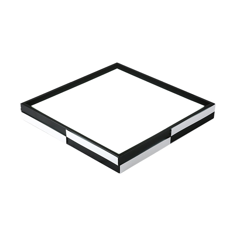 Rectangular Flush Mount Light Modern Acrylic LED Black Ceiling Mounted Lamp in Warm/White Light, 16"/19.5"/37.5" Wide Clearhalo 'Ceiling Lights' 'Close To Ceiling Lights' 'Close to ceiling' 'Flush mount' Lighting' 163455