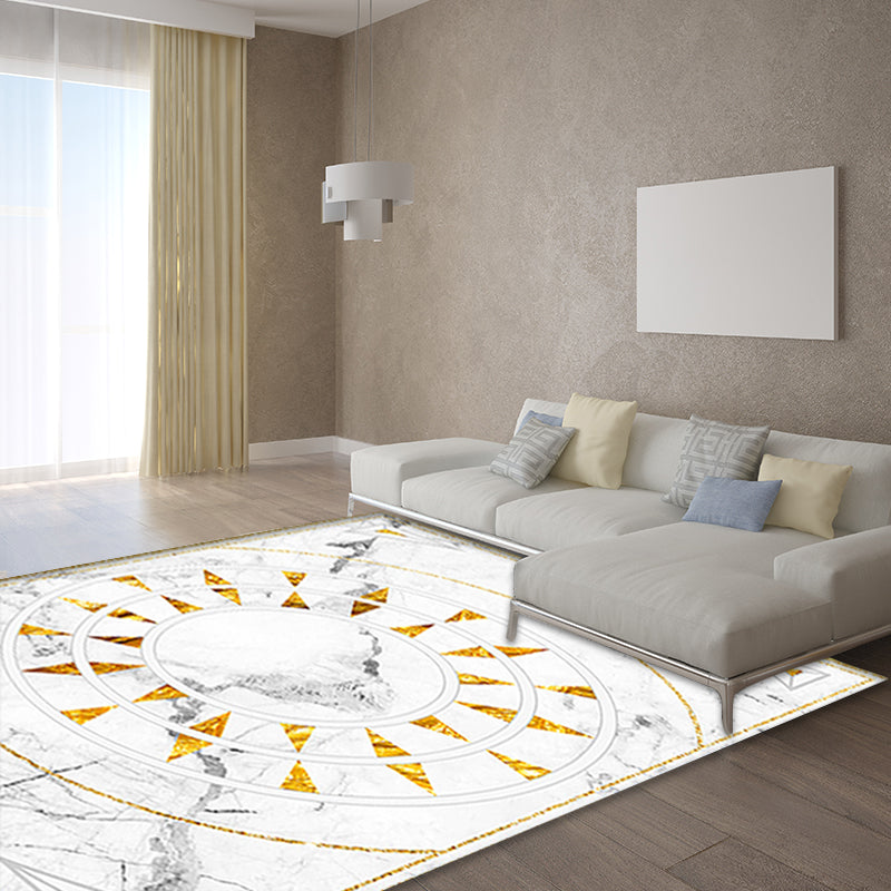 Modern Marble Surface Pattern Rug White and Black Polyester Rug Machine Washable Non-Slip Area Rug for Bedroom Clearhalo 'Area Rug' 'Modern' 'Rugs' Rug' 1634614