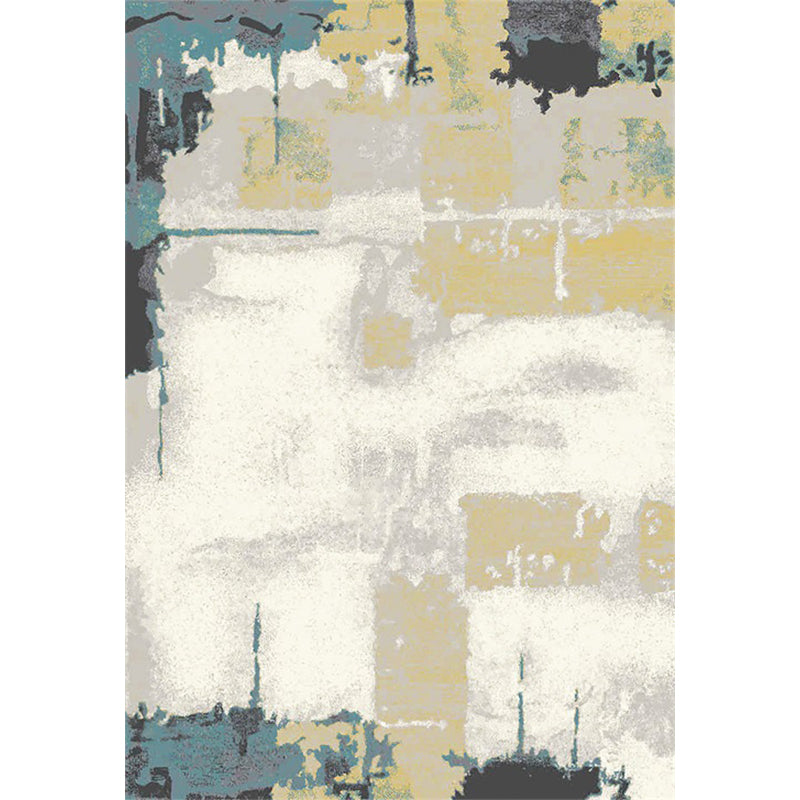 Modern Living Room Rug in White and Yellow Abstract Print Rug Polyester Anti-Slip Backing Area Rug Clearhalo 'Area Rug' 'Modern' 'Rugs' Rug' 1634696