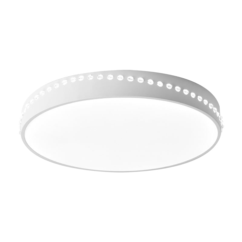 Drum Acrylic Ceiling Light Fixture Modern LED Black/White/Grey Flush Mount Lighting in Warm/White Light, 14"/18"/21.5" Dia Clearhalo 'Ceiling Lights' 'Close To Ceiling Lights' 'Close to ceiling' 'Flush mount' Lighting' 163477