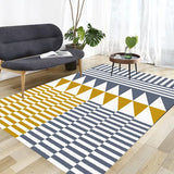 Yellow and Grey Bedroom Rug Modern Geometry Triangle Stripe Pattern Area Rug Polyester Stain-Resistant Carpet Clearhalo 'Area Rug' 'Modern' 'Rugs' Rug' 1634817