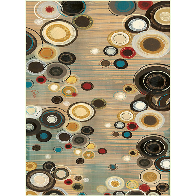 Modern Living Room Rug in Brown Abstract Circle Print Rug Polyester Anti-Slip Pet Friendly Area Rug Clearhalo 'Area Rug' 'Modern' 'Rugs' Rug' 1634979