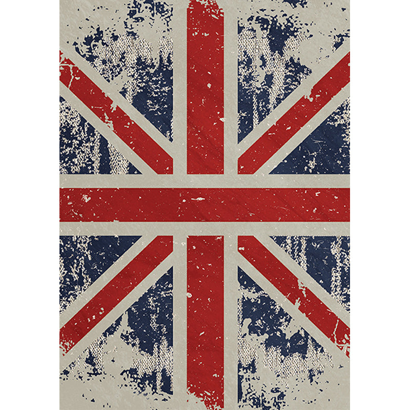 Funky British Flag Pattern Rug Red Nordic Rug Polyester Washable Anti-Slip Backing Area Rug for Living Room Clearhalo 'Area Rug' 'Modern' 'Rugs' Rug' 1635198