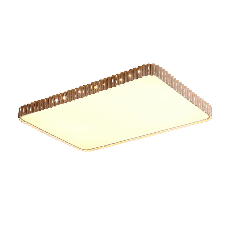 Modern LED Flush Mount Lamp with Acrylic Shade White/Gold Rectangular Ceiling Light in Warm/White Light, 19"/37.5" W Clearhalo 'Ceiling Lights' 'Close To Ceiling Lights' 'Close to ceiling' 'Flush mount' Lighting' 163520