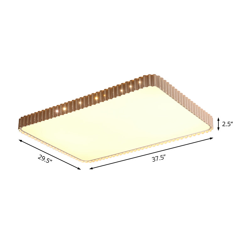 Modern LED Flush Mount Lamp with Acrylic Shade White/Gold Rectangular Ceiling Light in Warm/White Light, 19"/37.5" W Clearhalo 'Ceiling Lights' 'Close To Ceiling Lights' 'Close to ceiling' 'Flush mount' Lighting' 163521