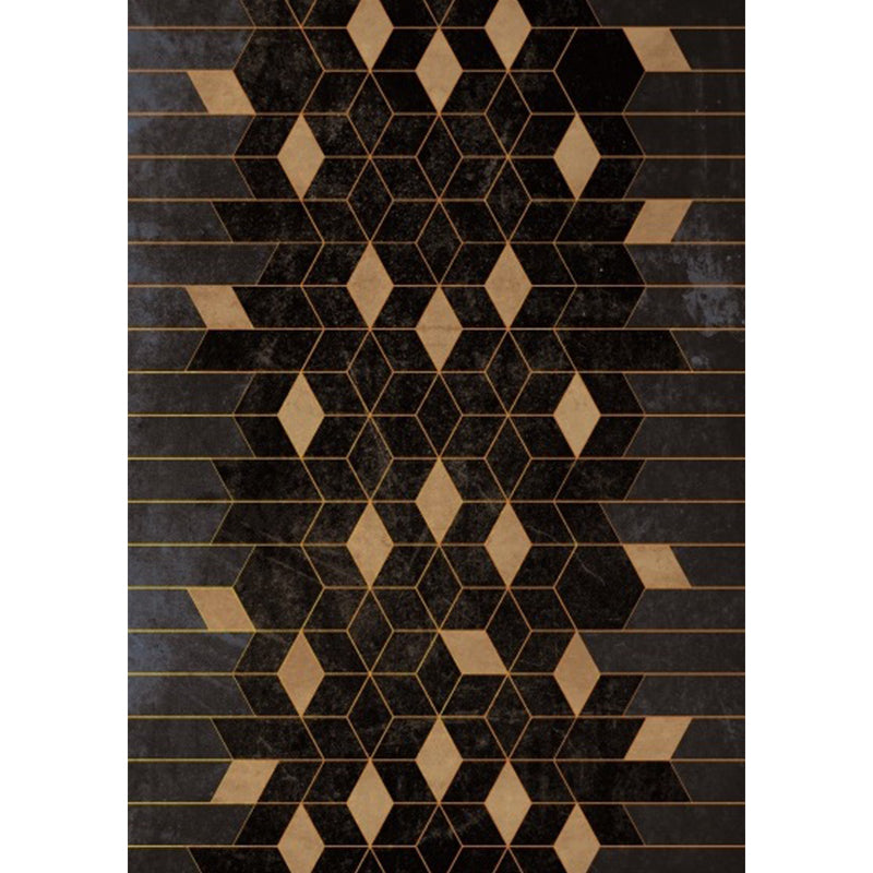 Scandinavian Modern Rug in Black Geometry Diamond Pattern Rug Polyester Non-Slip Backing Carpet for Home Decoration Clearhalo 'Area Rug' 'Modern' 'Rugs' Rug' 1635272