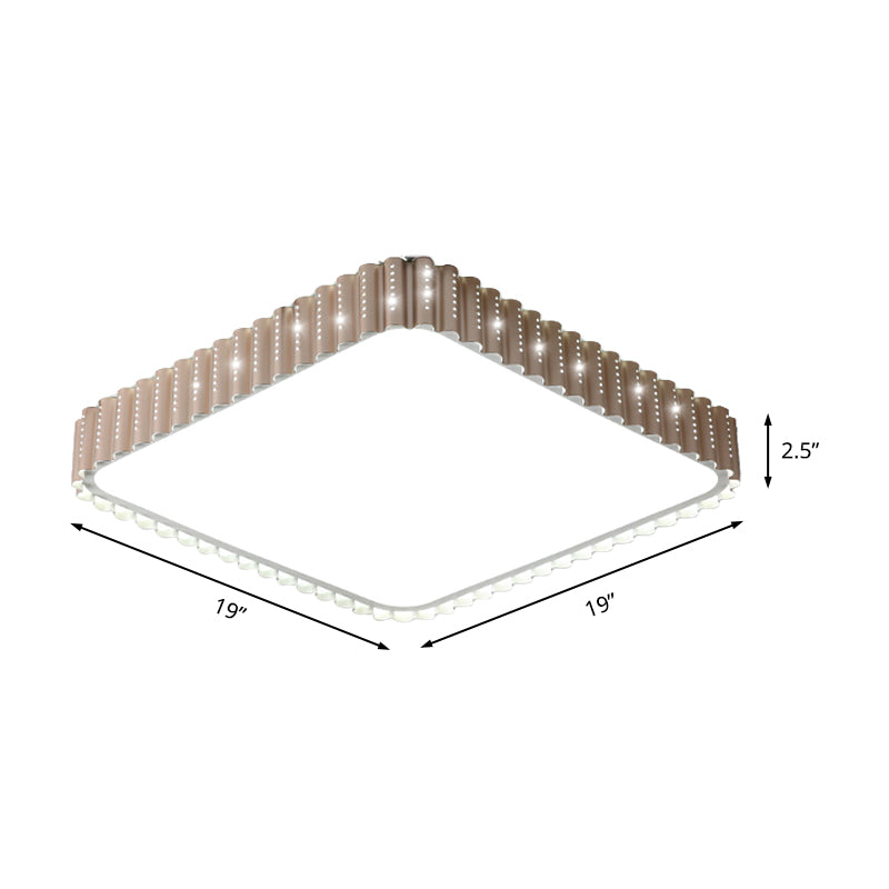 Modern LED Flush Mount Lamp with Acrylic Shade White/Gold Rectangular Ceiling Light in Warm/White Light, 19"/37.5" W Clearhalo 'Ceiling Lights' 'Close To Ceiling Lights' 'Close to ceiling' 'Flush mount' Lighting' 163528