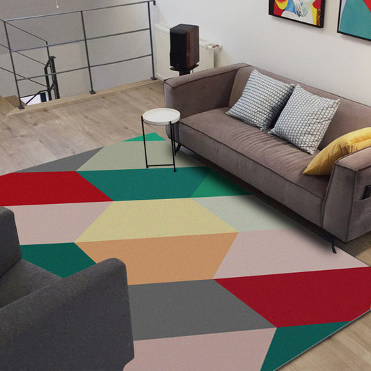 Scandinavian Modern Rug Colorful Colorblock Trapezoid Pattern Rug Polyester Washable Carpet for Home Decoration Clearhalo 'Area Rug' 'Modern' 'Rugs' Rug' 1635393