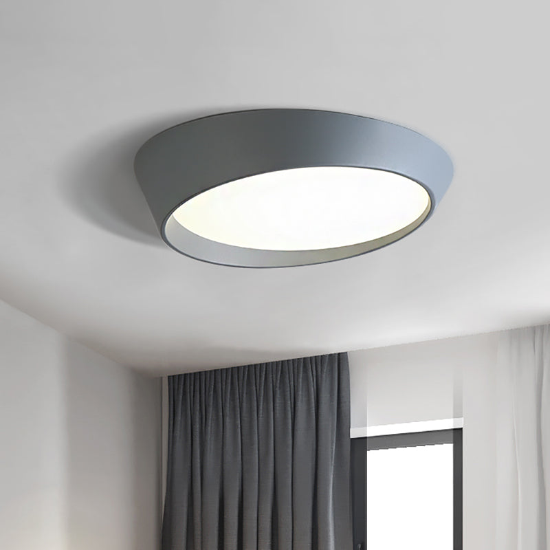 Nordic Round Ceiling Light Fixture Acrylic LED Bedroom Flush Mount Lamp in White/Grey/Green, 16"/19.5" Dia Clearhalo 'Ceiling Lights' 'Close To Ceiling Lights' 'Close to ceiling' 'Flush mount' Lighting' 163541