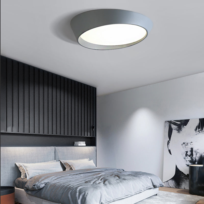 Nordic Round Ceiling Light Fixture Acrylic LED Bedroom Flush Mount Lamp in White/Grey/Green, 16"/19.5" Dia Clearhalo 'Ceiling Lights' 'Close To Ceiling Lights' 'Close to ceiling' 'Flush mount' Lighting' 163542