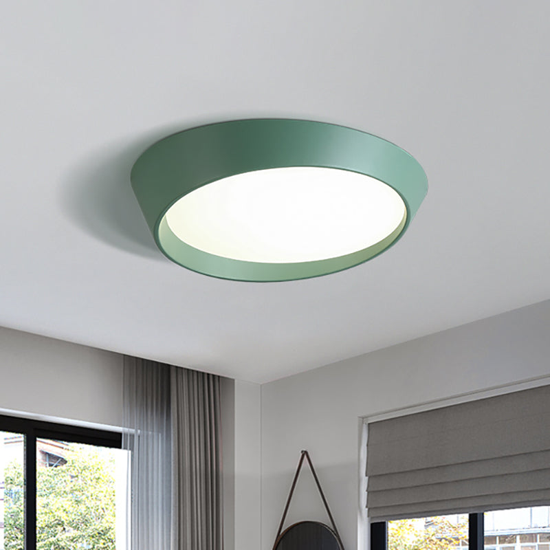 Nordic Round Ceiling Light Fixture Acrylic LED Bedroom Flush Mount Lamp in White/Grey/Green, 16"/19.5" Dia Green Clearhalo 'Ceiling Lights' 'Close To Ceiling Lights' 'Close to ceiling' 'Flush mount' Lighting' 163547