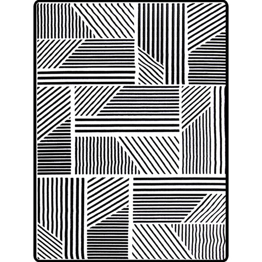 Modern Living Room Rug in Black and White Geometric Stripe Print Rug Polyester Machine Washable Area Rug Clearhalo 'Area Rug' 'Modern' 'Rugs' Rug' 1635490