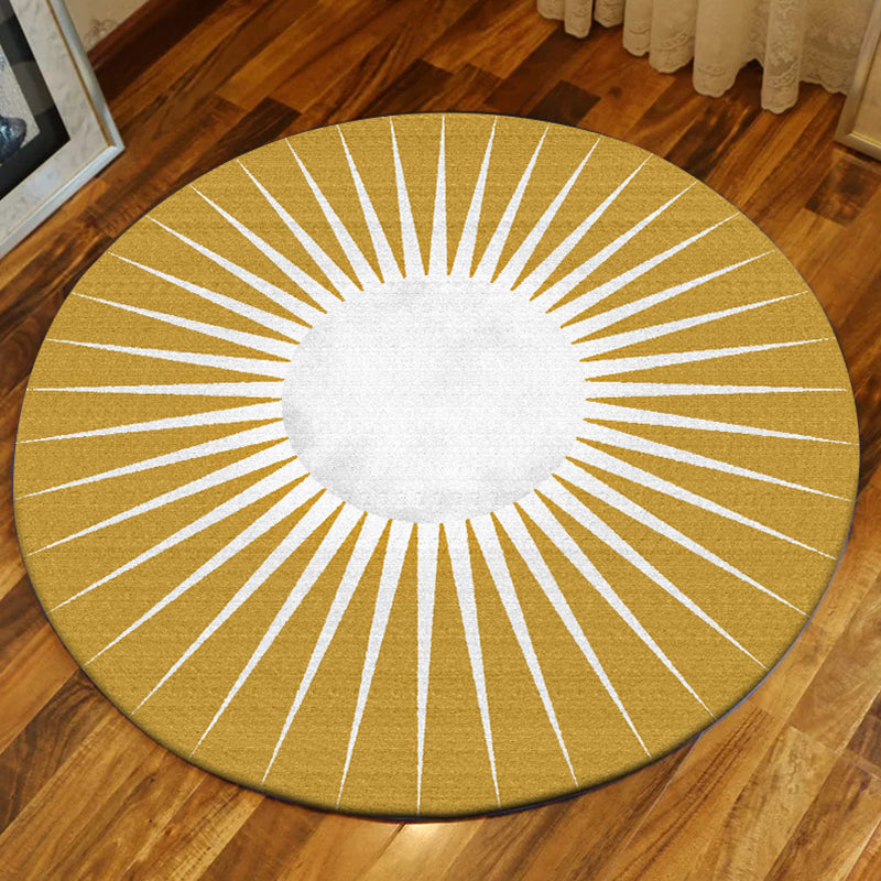 Funky Radial Pattern Rug Brown and Yellow Modern Rug Polyester Washable Non-Slip Backing Area Rug for Living Room Clearhalo 'Area Rug' 'Modern' 'Rugs' Rug' 1635649