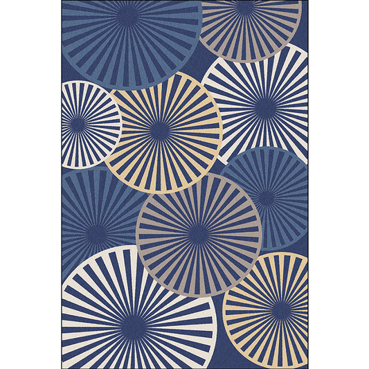 Stylish Radial Pattern Rug Beige and Blue Modern Rug Polyester Washable Non-Slip Backing Area Rug for Living Room Clearhalo 'Area Rug' 'Modern' 'Rugs' Rug' 1635658