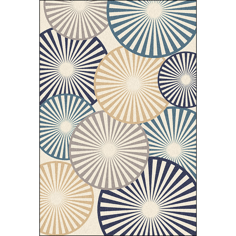 Stylish Radial Pattern Rug Beige and Blue Modern Rug Polyester Washable Non-Slip Backing Area Rug for Living Room Clearhalo 'Area Rug' 'Modern' 'Rugs' Rug' 1635666