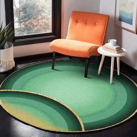 Contemporary Ombre Circles Pattern Rug Green Polyester Rug Machine Washable Non-Slip Area Rug for Bedroom Green Clearhalo 'Area Rug' 'Modern' 'Rugs' Rug' 1635800