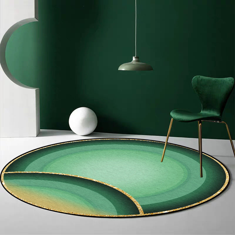 Contemporary Ombre Circles Pattern Rug Green Polyester Rug Machine Washable Non-Slip Area Rug for Bedroom Clearhalo 'Area Rug' 'Modern' 'Rugs' Rug' 1635801