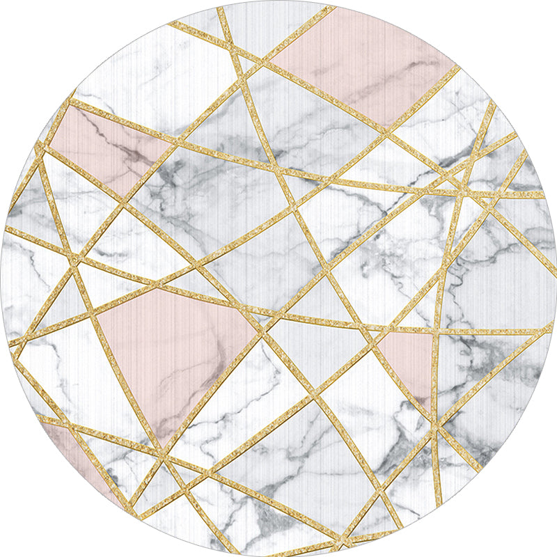 Stylish Geometric Pattern Rug White and Pink Nordic Rug Polyester Washable Non-Slip Backing Area Rug for Living Room Clearhalo 'Area Rug' 'Modern' 'Rugs' Rug' 1635810