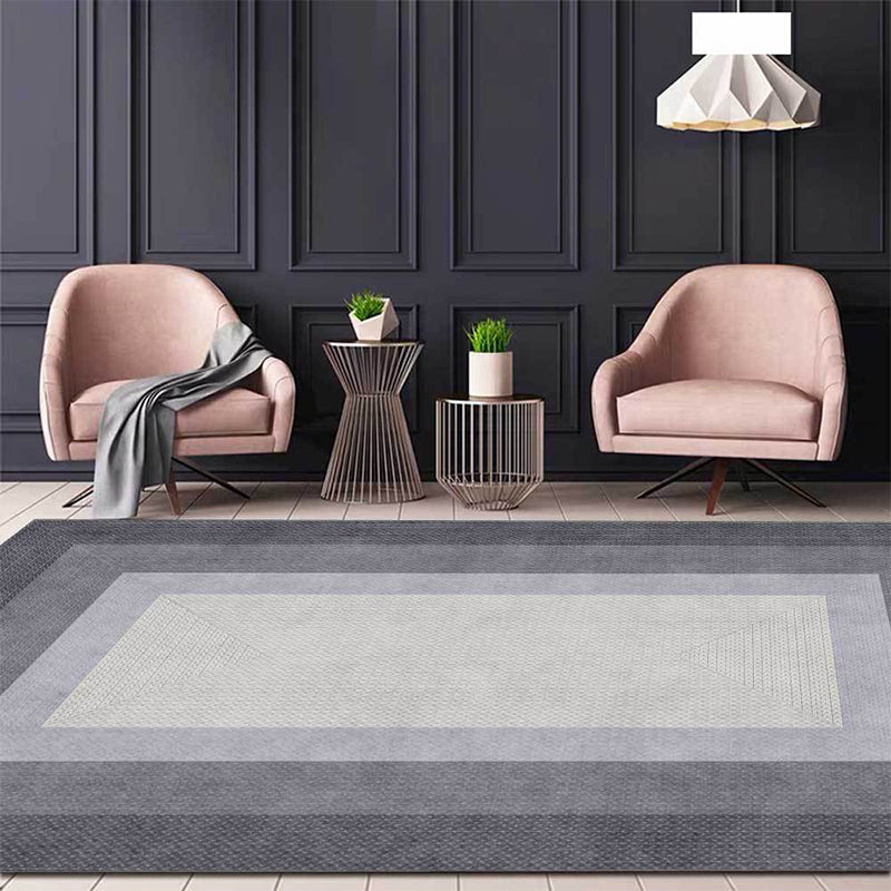 Stylish Woven Grain Pattern Rug Grey Modern Rug Polyester Washable Non-Slip Backing Area Rug for Bedroom Clearhalo 'Area Rug' 'Modern' 'Rugs' Rug' 1635889