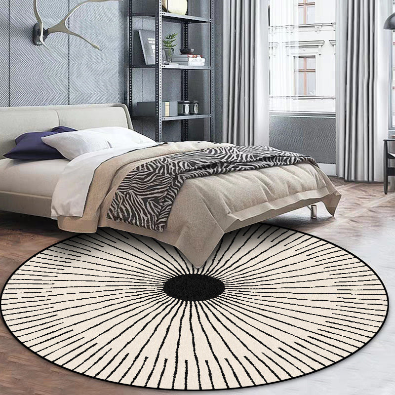 Unique Radial Pattern Rug Apricot Modern Rug Polyester Washable Non-Slip Backing Area Rug for Bedroom Apricot Clearhalo 'Area Rug' 'Rug' 1635896