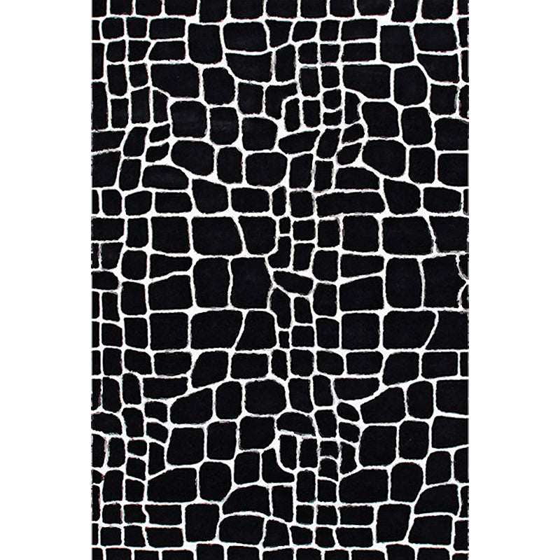 Black and White Contemporary Rug Polyester Crocodile Pattern Rug Washable Non-Slip Backing Carpet for Living Room Clearhalo 'Area Rug' 'Rug' 1635906