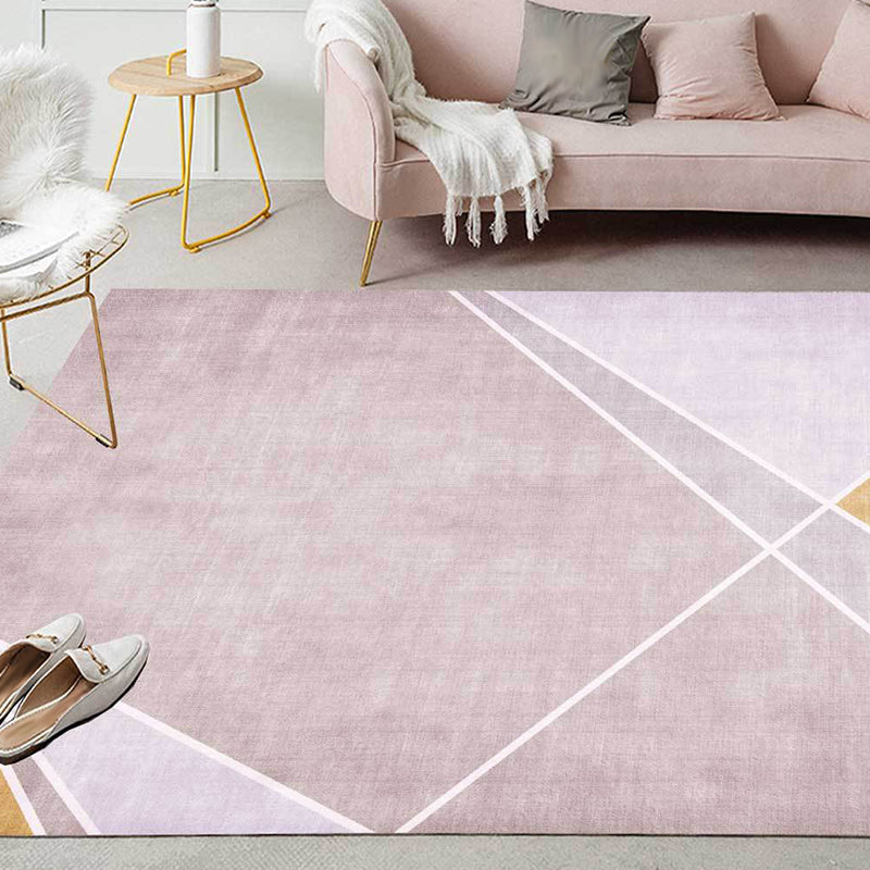 Pink and Yellow Novelty Rug Polyester Colorblock Rug Washable Non-Slip Backing Carpet for Living Room Clearhalo 'Area Rug' 'Modern' 'Rugs' Rug' 1635913