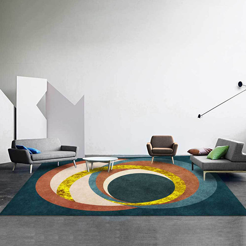 Unique Colorblock Rug Green Multicolor Nordic Rug Polyester Washable Anti-Slip Backing Area Rug for Living Room Clearhalo 'Area Rug' 'Modern' 'Rugs' Rug' 1635921