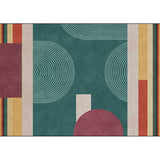 Modern Colorblock Rug Green Multicolor Polyester Rug Machine Washable Non-Slip Area Rug for Bedroom Clearhalo 'Area Rug' 'Modern' 'Rugs' Rug' 1635930