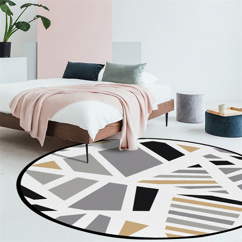 Simple Modern Rug in Grey Geometry Pattern Rug Polyester Pet Friendly Carpet for Home Decoration Clearhalo 'Area Rug' 'Modern' 'Rugs' Rug' 1636127