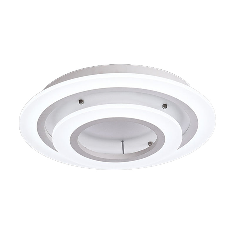 Acrylic Multi-Layer Ceiling Lamp Minimalist 2/3/4-Head LED White Flush Mount Lighting in Warm/White Light 2 White White Clearhalo 'Ceiling Lights' 'Close To Ceiling Lights' 'Close to ceiling' 'Flush mount' Lighting' 163613