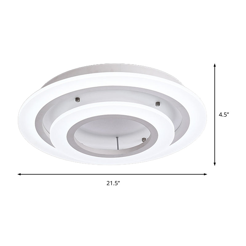 Acrylic Multi-Layer Ceiling Lamp Minimalist 2/3/4-Head LED White Flush Mount Lighting in Warm/White Light Clearhalo 'Ceiling Lights' 'Close To Ceiling Lights' 'Close to ceiling' 'Flush mount' Lighting' 163614