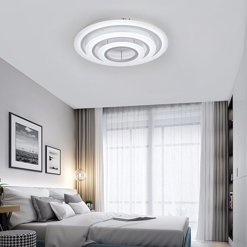 Acrylic Multi-Layer Ceiling Lamp Minimalist 2/3/4-Head LED White Flush Mount Lighting in Warm/White Light Clearhalo 'Ceiling Lights' 'Close To Ceiling Lights' 'Close to ceiling' 'Flush mount' Lighting' 163616