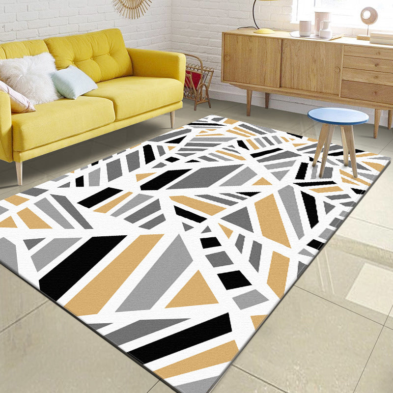 Minimalist Modern Rug in Grey Geometry Irregular Shape Pattern Rug Polyester Non-Slip Backing Carpet for Home Decoration Grey Clearhalo 'Area Rug' 'Modern' 'Rugs' Rug' 1636166