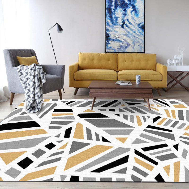 Minimalist Modern Rug in Grey Geometry Irregular Shape Pattern Rug Polyester Non-Slip Backing Carpet for Home Decoration Clearhalo 'Area Rug' 'Modern' 'Rugs' Rug' 1636167