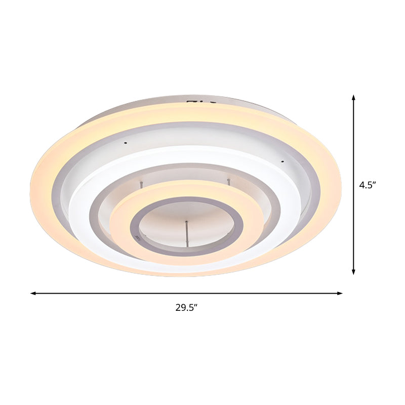 Acrylic Multi-Layer Ceiling Lamp Minimalist 2/3/4-Head LED White Flush Mount Lighting in Warm/White Light Clearhalo 'Ceiling Lights' 'Close To Ceiling Lights' 'Close to ceiling' 'Flush mount' Lighting' 163618