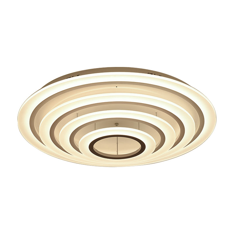 Acrylic Multi-Layer Ceiling Lamp Minimalist 2/3/4-Head LED White Flush Mount Lighting in Warm/White Light 4 White Warm Clearhalo 'Ceiling Lights' 'Close To Ceiling Lights' 'Close to ceiling' 'Flush mount' Lighting' 163621