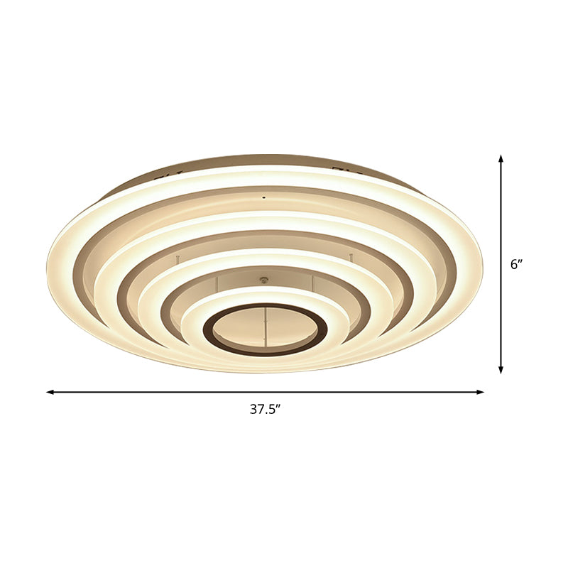 Acrylic Multi-Layer Ceiling Lamp Minimalist 2/3/4-Head LED White Flush Mount Lighting in Warm/White Light Clearhalo 'Ceiling Lights' 'Close To Ceiling Lights' 'Close to ceiling' 'Flush mount' Lighting' 163622