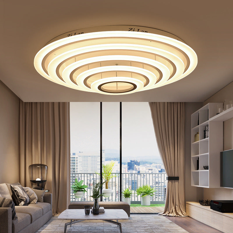 Acrylic Multi-Layer Ceiling Lamp Minimalist 2/3/4-Head LED White Flush Mount Lighting in Warm/White Light Clearhalo 'Ceiling Lights' 'Close To Ceiling Lights' 'Close to ceiling' 'Flush mount' Lighting' 163624