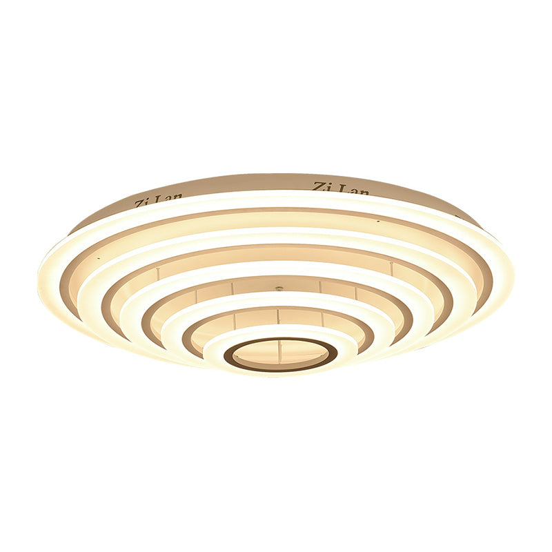 Acrylic Multi-Layer Ceiling Lamp Minimalist 2/3/4-Head LED White Flush Mount Lighting in Warm/White Light Clearhalo 'Ceiling Lights' 'Close To Ceiling Lights' 'Close to ceiling' 'Flush mount' Lighting' 163625