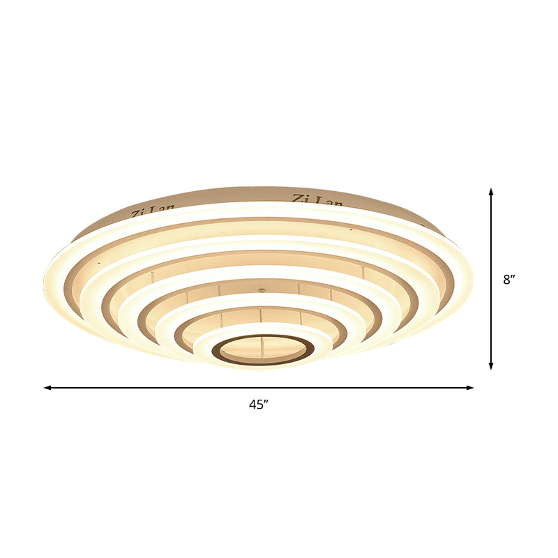 Acrylic Multi-Layer Ceiling Lamp Minimalist 2/3/4-Head LED White Flush Mount Lighting in Warm/White Light Clearhalo 'Ceiling Lights' 'Close To Ceiling Lights' 'Close to ceiling' 'Flush mount' Lighting' 163626