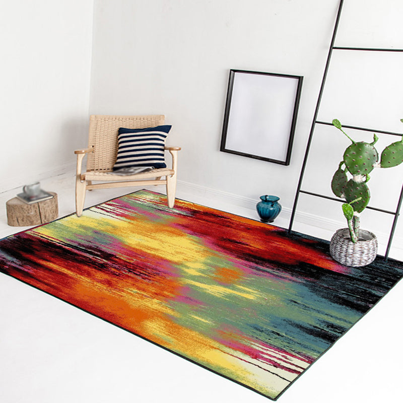 Colorful Bedroom Rug Modern Abstract Painting Pattern Area Rug Polyester Anti-Slip Backing Carpet Clearhalo 'Area Rug' 'Modern' 'Rugs' Rug' 1636468