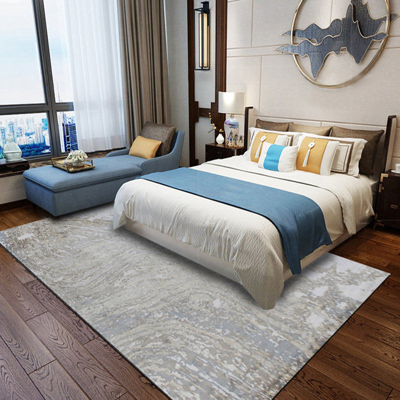 Grey Bedroom Rug Modern Abstract Cement Pattern Area Rug Polyester Washable Stain-Resistant Carpet Grey Clearhalo 'Area Rug' 'Modern' 'Rugs' Rug' 1636515