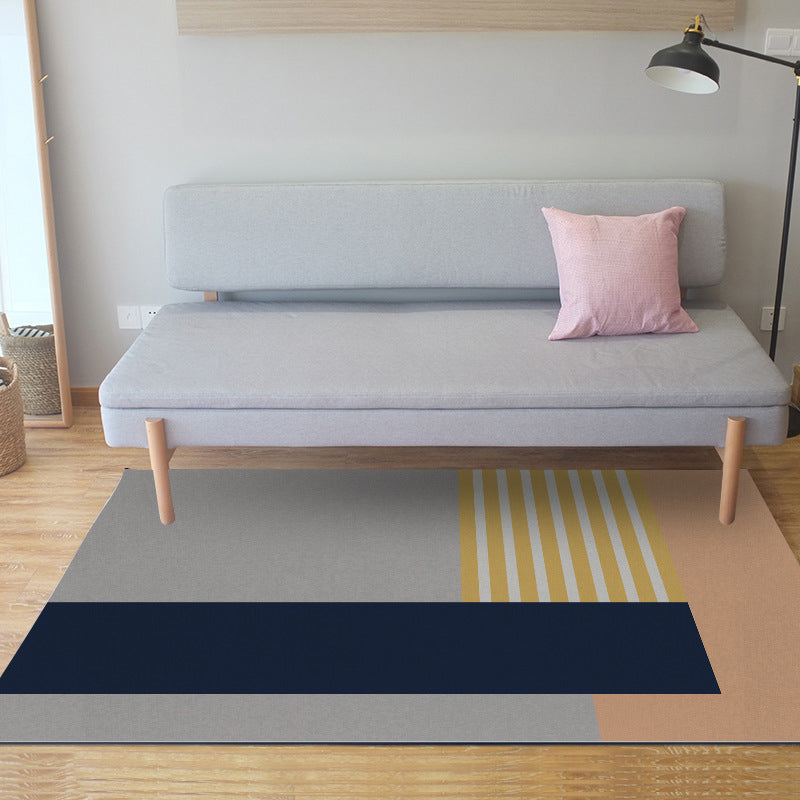 Simple Modern Rug in Grey and Blue Colorblock Pattern Rug Polyester Pet Friendly Carpet for Home Decoration Clearhalo 'Area Rug' 'Modern' 'Rugs' Rug' 1636691