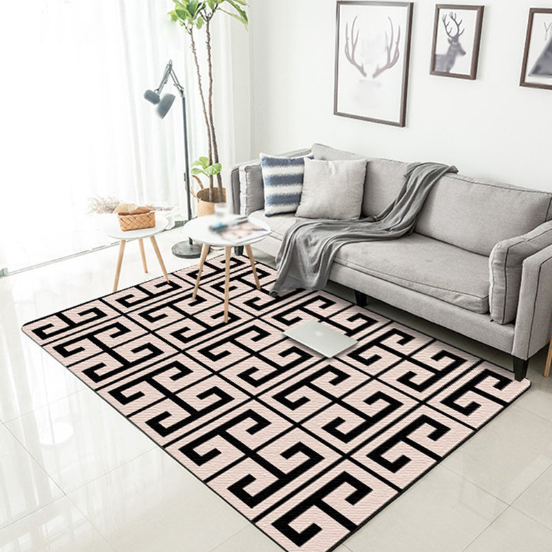 Brown Bedroom Rug Modern Geometry Pattern Area Rug Polyester Anti-Slip Backing Washable Carpet Brown Clearhalo 'Area Rug' 'Modern' 'Rugs' Rug' 1636738