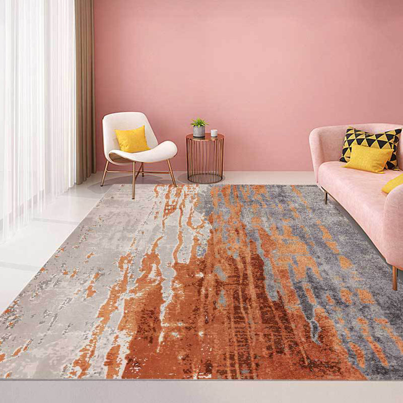 Orange Bedroom Rug Modern Abstract Pattern Area Rug Polyester Stain-Resistant Washable Carpet Orange Clearhalo 'Area Rug' 'Modern' 'Rugs' Rug' 1636852