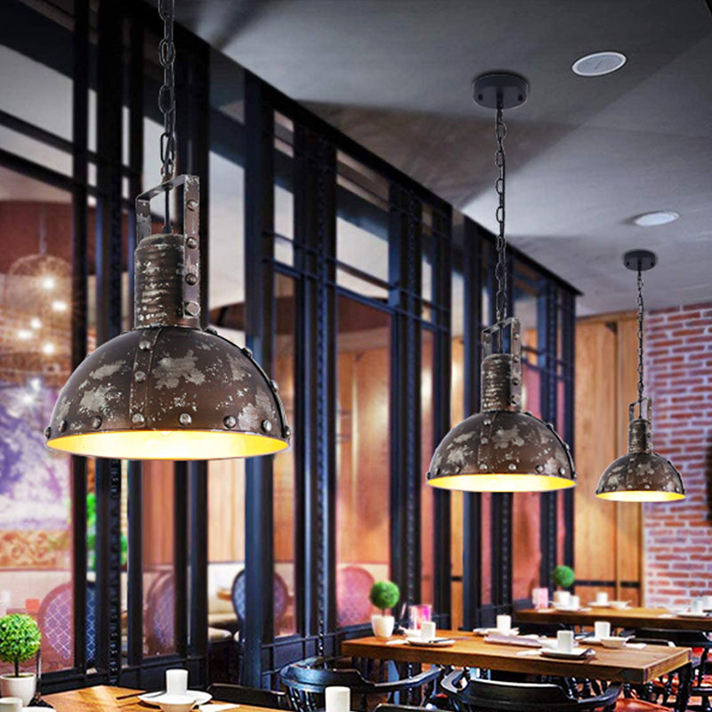 Chimney Restaurant Down Lighting Loft Style Metallic 1 Light Rust Hanging Ceiling Lamp Rust Clearhalo 'Art Deco Pendants' 'Cast Iron' 'Ceiling Lights' 'Ceramic' 'Crystal' 'Industrial Pendants' 'Industrial' 'Metal' 'Middle Century Pendants' 'Pendant Lights' 'Pendants' 'Tiffany' Lighting' 1636942