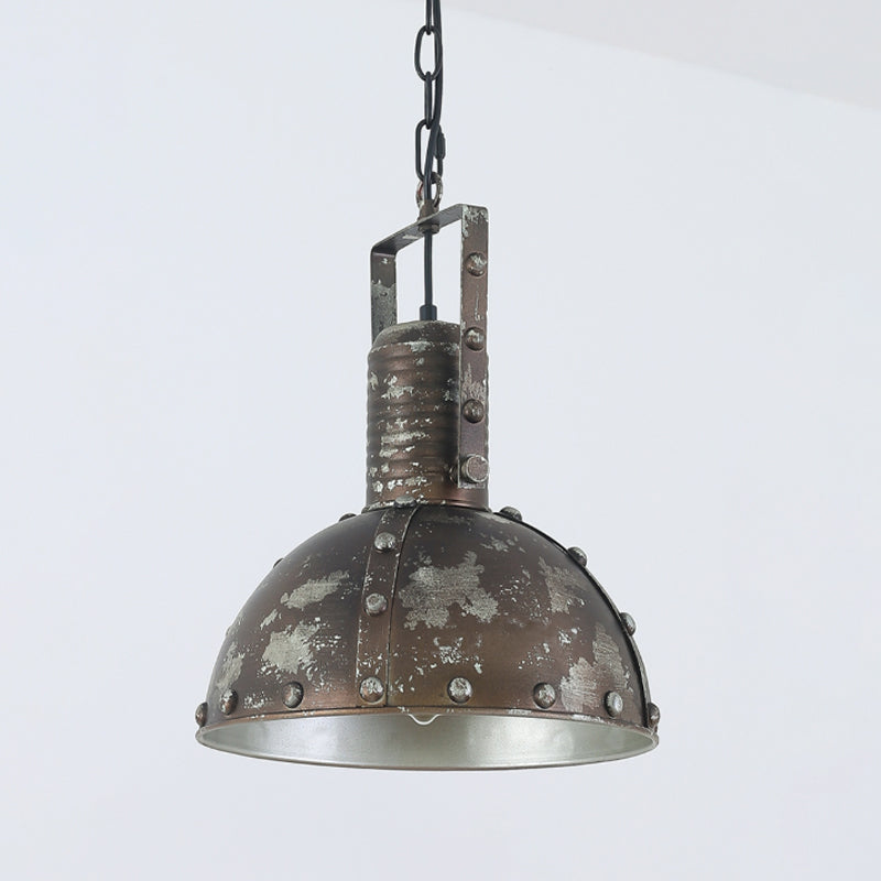 Chimney Restaurant Down Lighting Loft Style Metallic 1 Light Rust Hanging Ceiling Lamp Clearhalo 'Art Deco Pendants' 'Cast Iron' 'Ceiling Lights' 'Ceramic' 'Crystal' 'Industrial Pendants' 'Industrial' 'Metal' 'Middle Century Pendants' 'Pendant Lights' 'Pendants' 'Tiffany' Lighting' 1636943