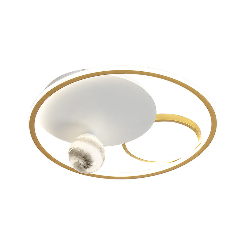 Gold Circular Ceiling Flush Simplicity LED Metallic Flush Mount Light Fixture for Bedroom Clearhalo 'Ceiling Lights' 'Close To Ceiling Lights' 'Close to ceiling' 'Flush mount' Lighting' 1637008