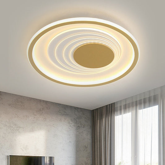 Planetary Orbit Flush Lamp Minimalism Metal Black/Gold LED Ceiling Fixture in Warm/White Light, 16"/19.5" Width Gold Clearhalo 'Ceiling Lights' 'Close To Ceiling Lights' 'Close to ceiling' 'Flush mount' Lighting' 1637064